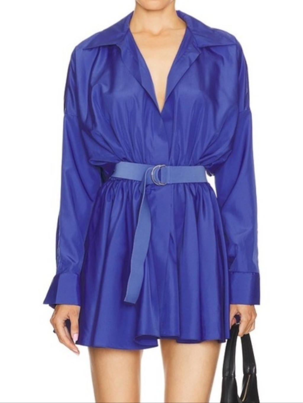 Norma Kamali Military Blue Oversized Shirt Dress